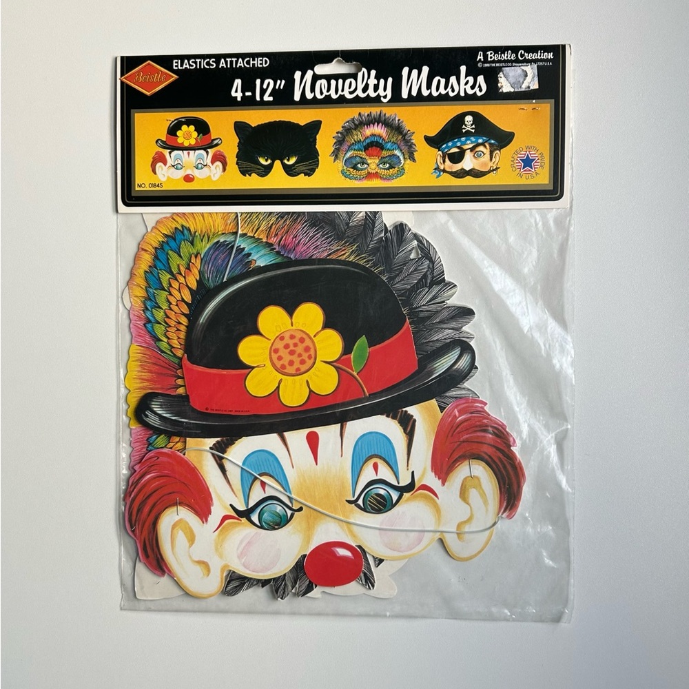 Vintage 1988 Beistle paper Halloween masks 🎃NWT🎃